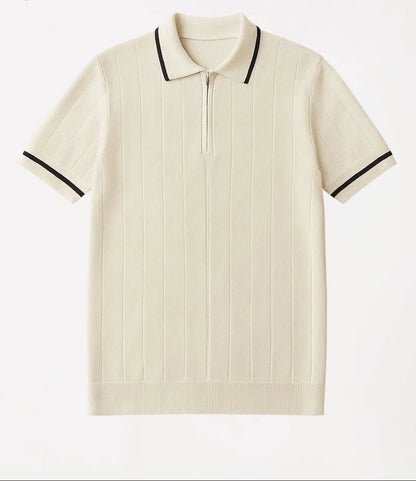 Polo demi-zip texturé
