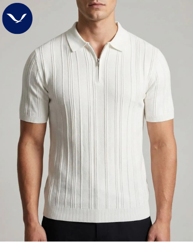 Camisa Polo Malha Meio Zíper