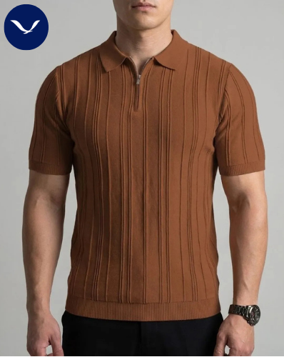 Camisa Polo Malha Meio Zíper