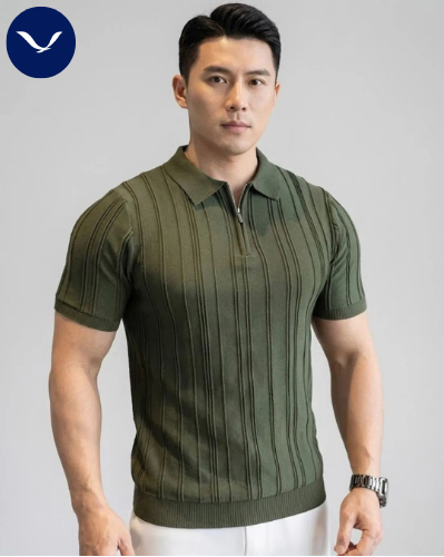 Camisa Polo Malha Meio Zíper