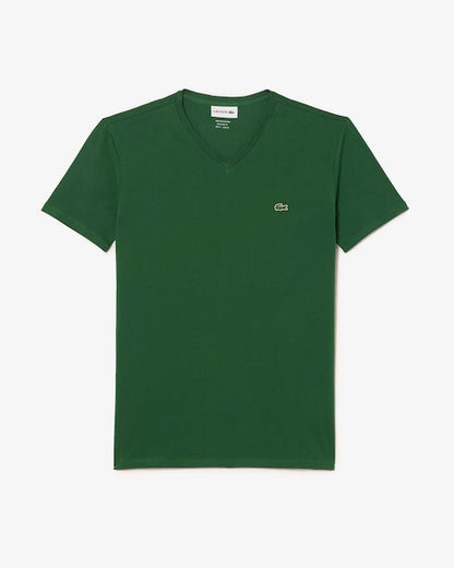 Camiseta de Algodão Pima Leve com Gola V - LCT